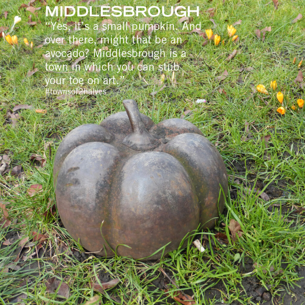 Middlesbrough, Ayresome Gardens, fruit sculptures, public art, Andrew McKeown