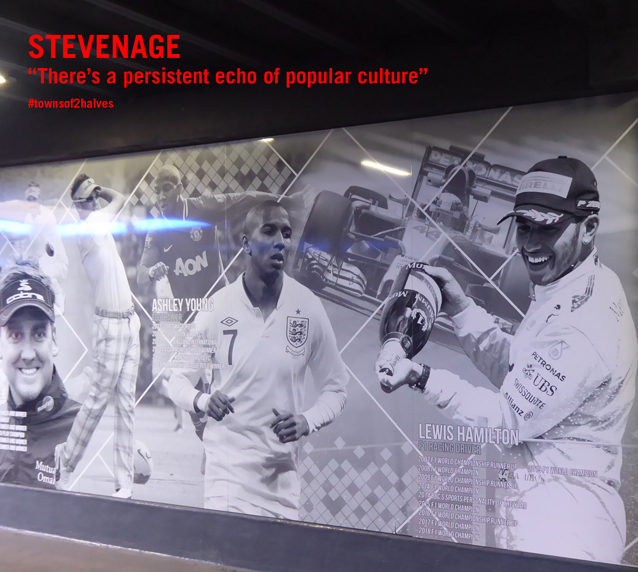 Stevenage. mural, sports stars